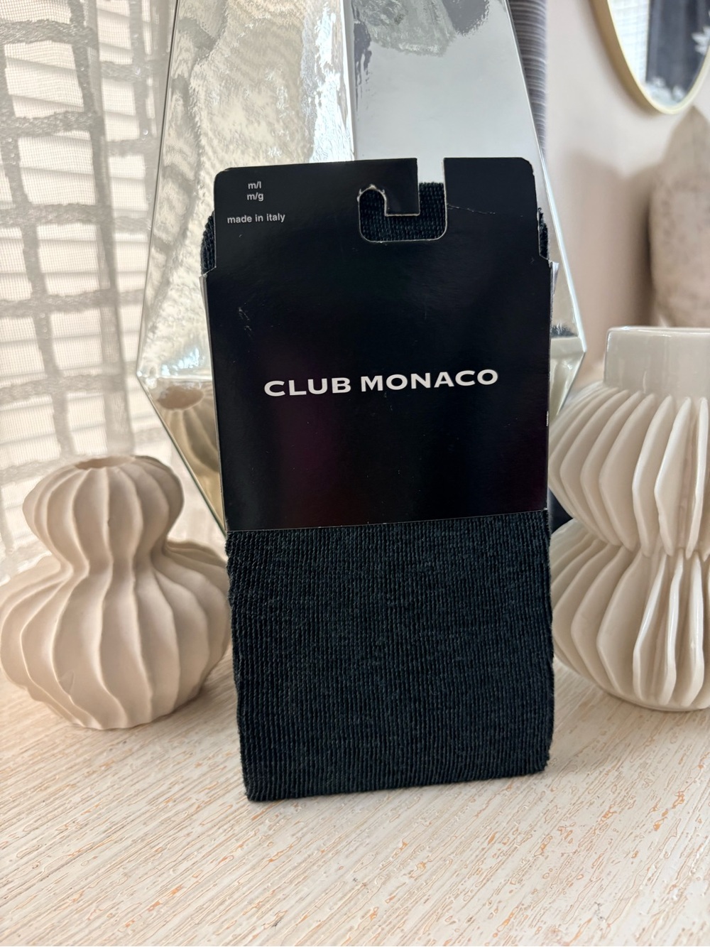 NWT Club Monaco Dark Gray Cashmere Tights Size M/L